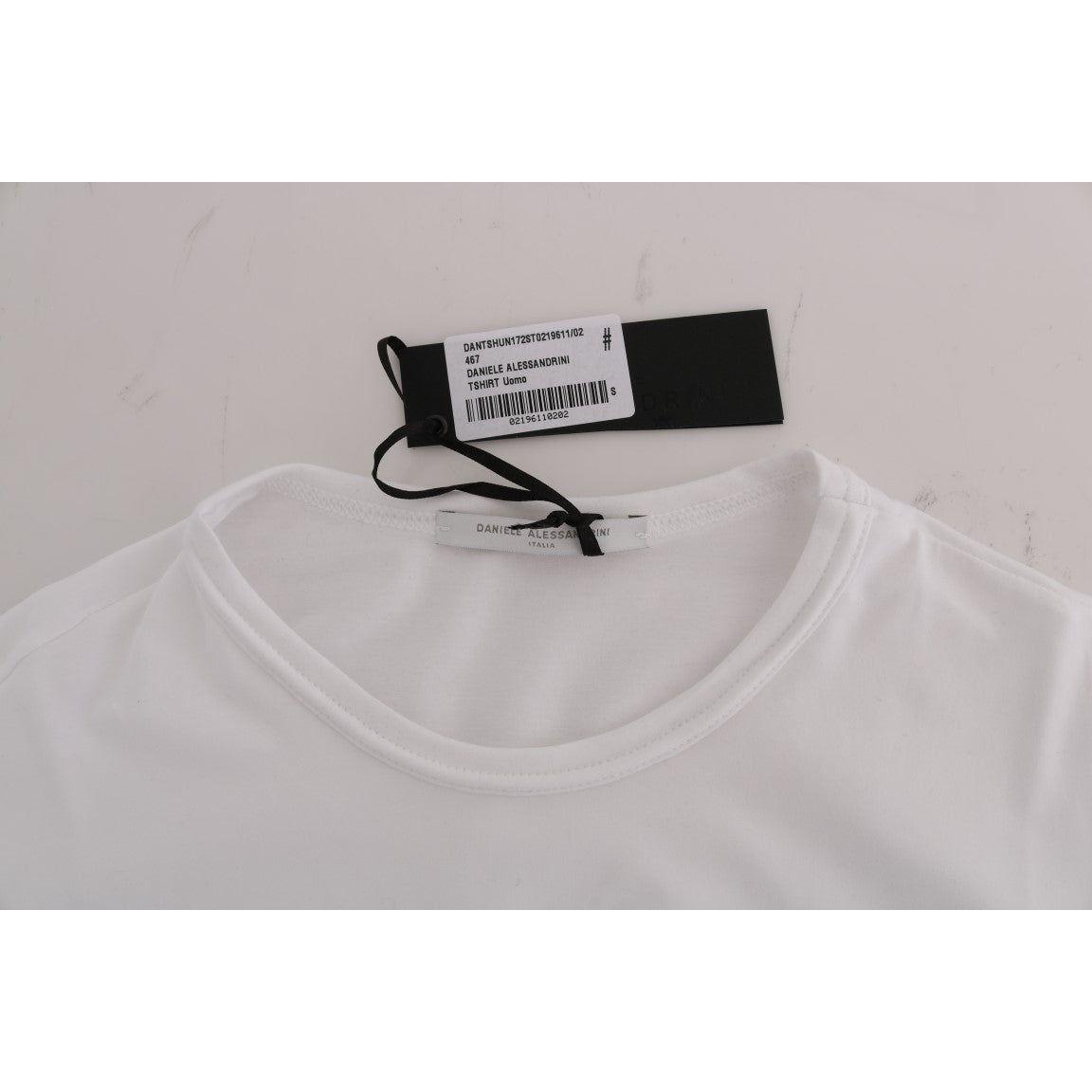 Daniele Alessandrini Elegant White Crew-Neck Cotton T-Shirt white-cotton-crewneck-t-shirt-5 456978-white-cotton-crewneck-t-shirt-9-4.jpg