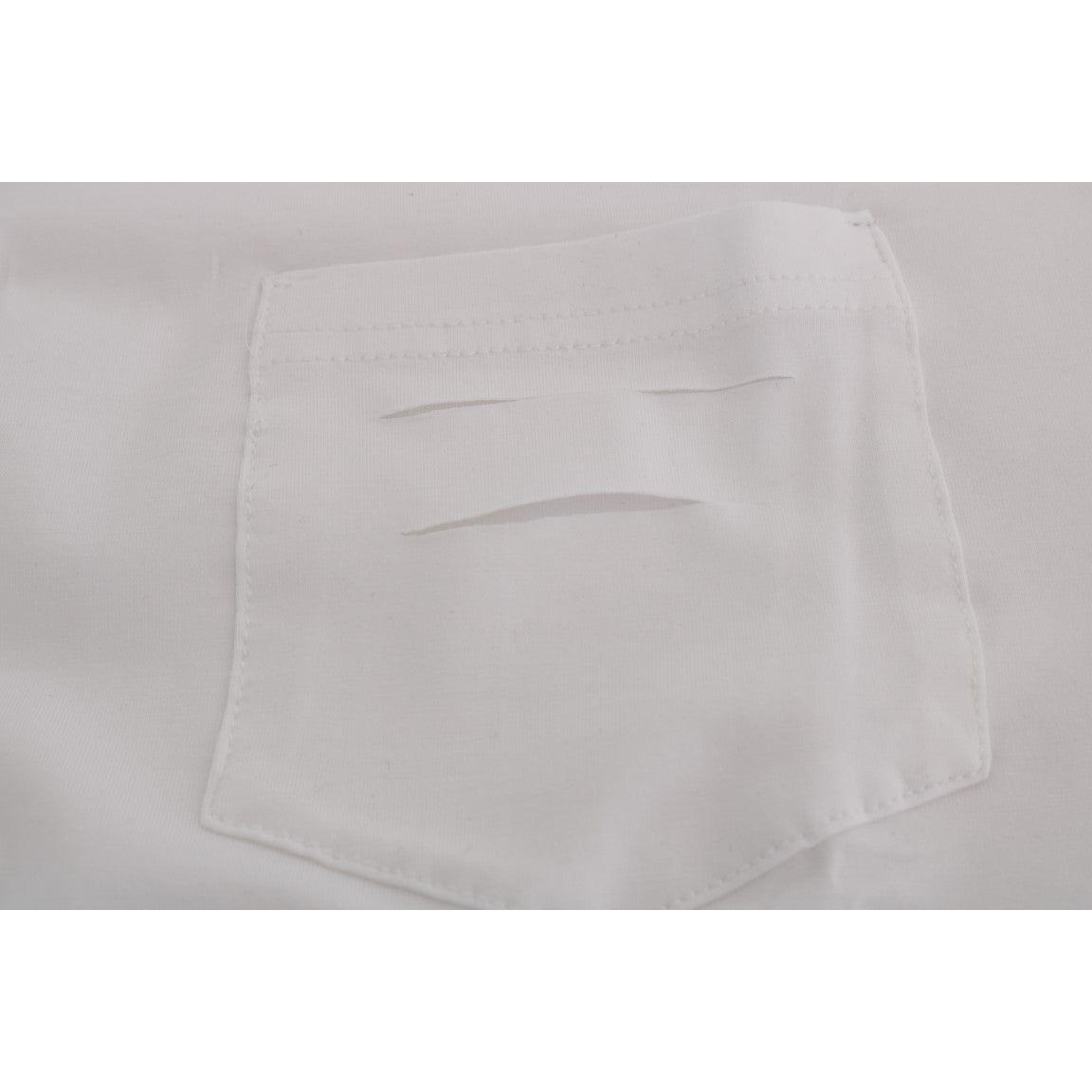 Daniele Alessandrini Elegant White Crew-Neck Cotton T-Shirt white-cotton-crewneck-t-shirt-5 456978-white-cotton-crewneck-t-shirt-9-5.jpg