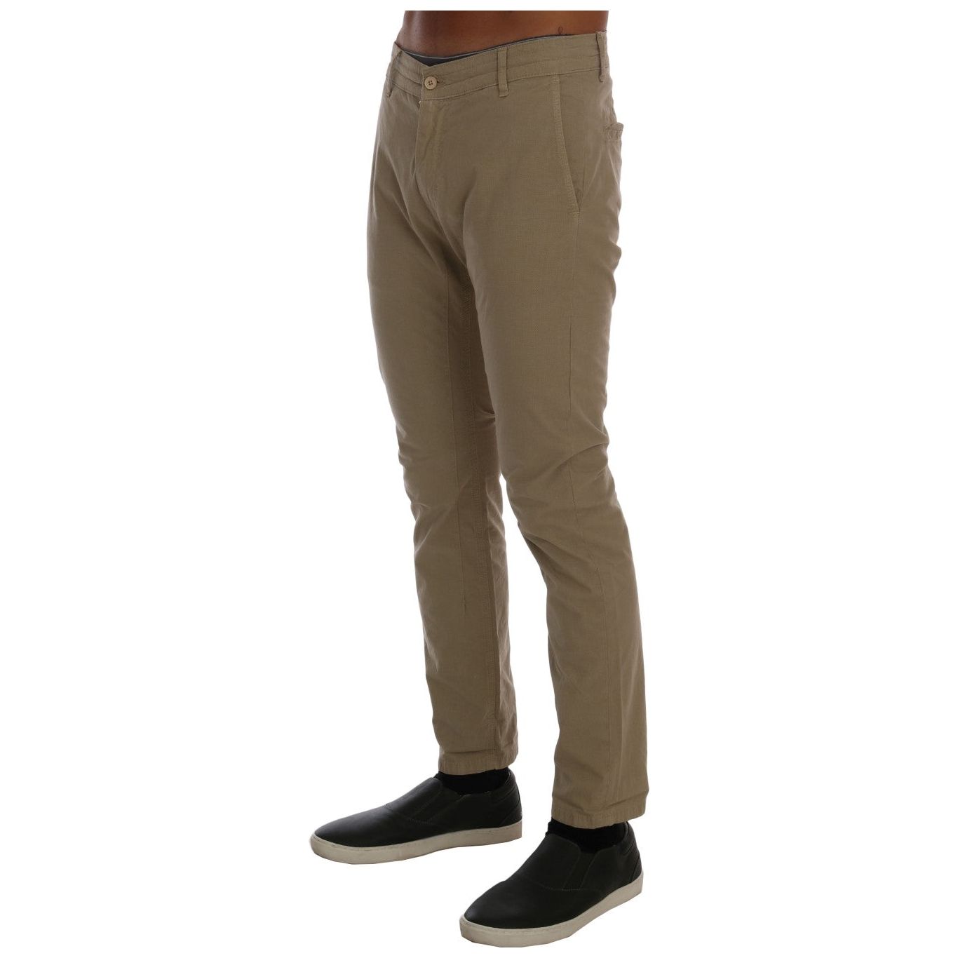 Daniele Alessandrini Beige Slim Fit Chinos for Sophisticated Style Jeans & Pants beige-cotton-stretch-slim-fit-chinos 457192-beige-cotton-stretch-slim-fit-chinos-1.jpg