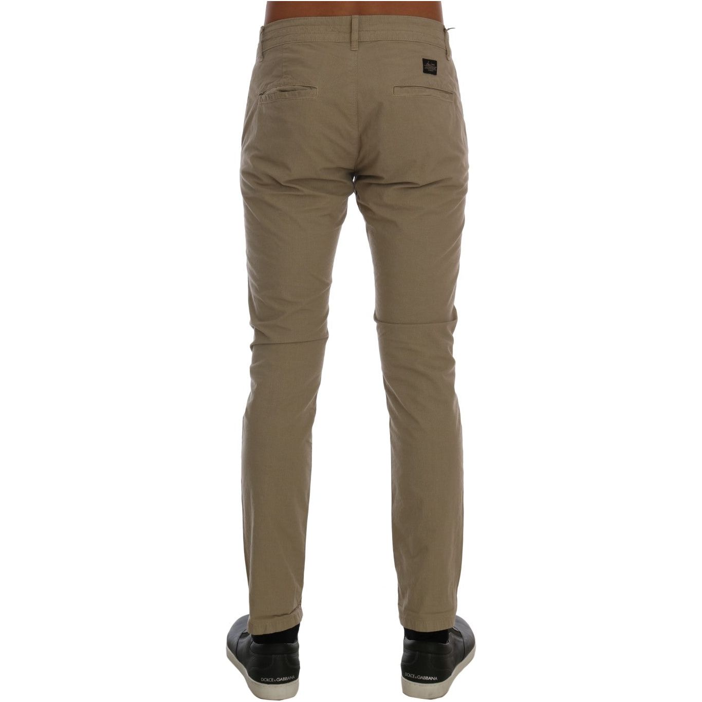 Daniele Alessandrini Beige Slim Fit Chinos for Sophisticated Style Jeans & Pants beige-cotton-stretch-slim-fit-chinos 457192-beige-cotton-stretch-slim-fit-chinos-2.jpg