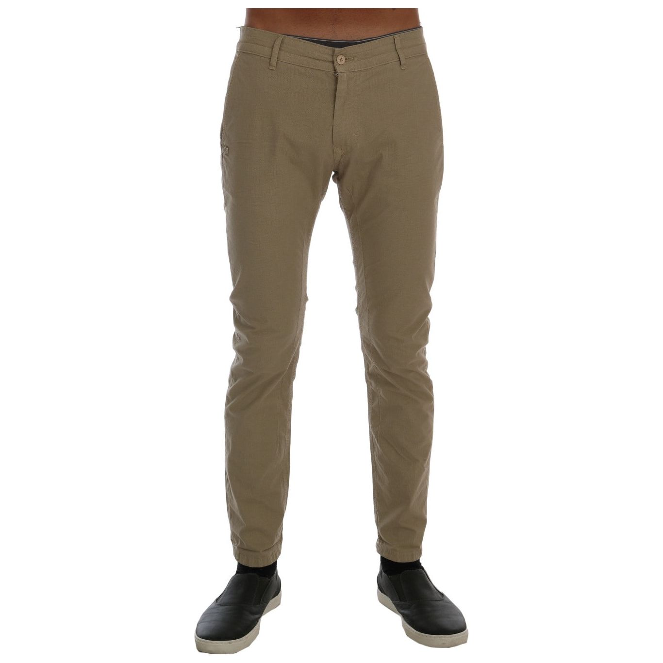 Daniele Alessandrini Beige Slim Fit Chinos for Sophisticated Style Jeans & Pants beige-cotton-stretch-slim-fit-chinos 457192-beige-cotton-stretch-slim-fit-chinos.jpg