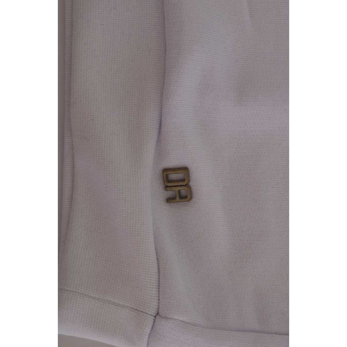 Daniele Alessandrini Elegant White Cotton Hooded Sweater white-pullover-hodded-cotton-sweater