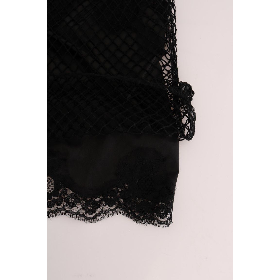 Dolce & Gabbana Elegant Black Lace Sleeveless Cami Blouse black-silk-mesh-floral-lace-top