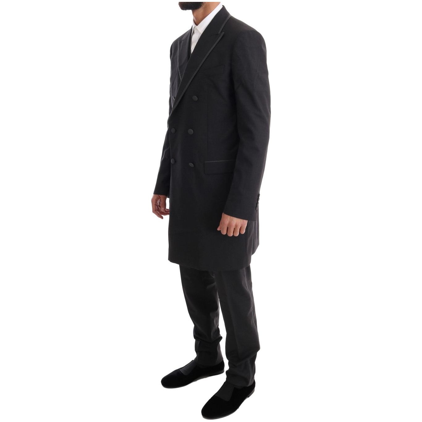 Dolce & Gabbana Elegant Gray Double Breasted Wool Suit gray-wool-stretch-3-piece-two-button-suit-1 Suit 460822-gray-wool-stretch-3-piece-two-button-suit-2-1.jpg