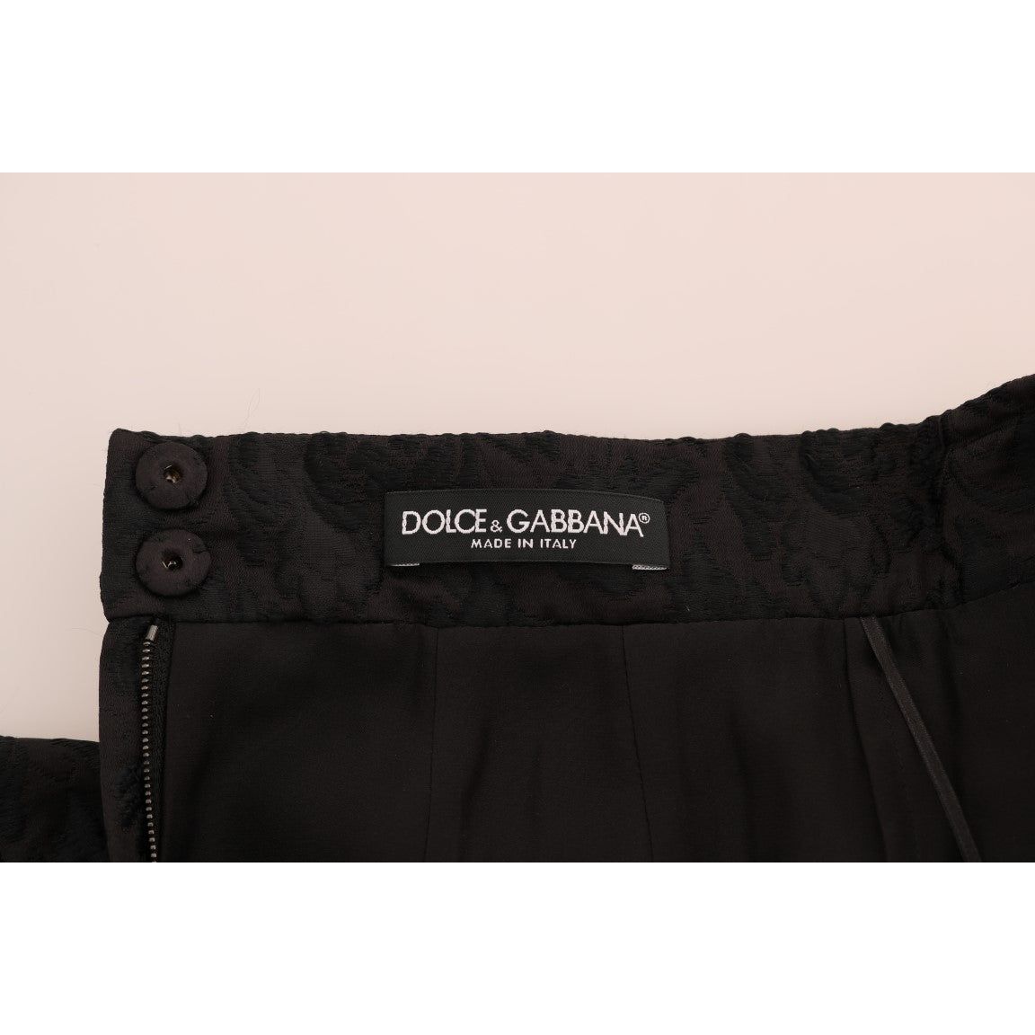 Dolce & Gabbana Elegant Black Floral Jacquard A-Line Skirt black-floral-jacquard-silk-a-line-skirt