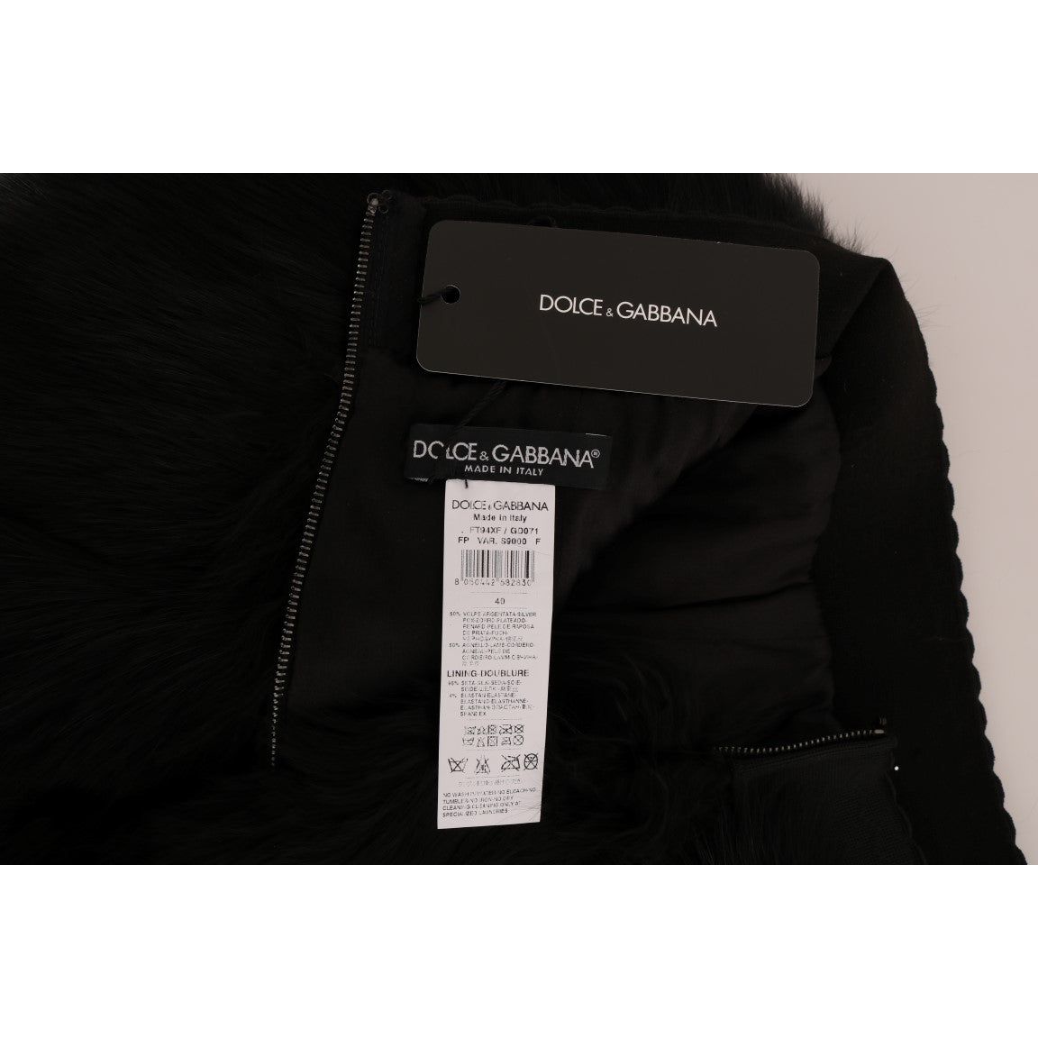Dolce & Gabbana Elegant Black Fur Mini Shorts Hot Pants black-lamb-fox-fur-mini-hot-pants
