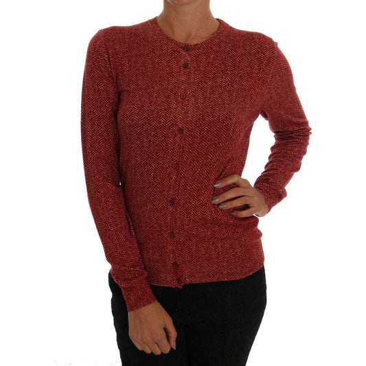 Dolce & Gabbana Red Wool Cardigan Sweater red-wool-top-cardigan-sweater
