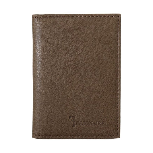Billionaire Italian Couture Elegant Leather Men's Wallet in Brown brown-leather-bifold-wallet-4 Wallet