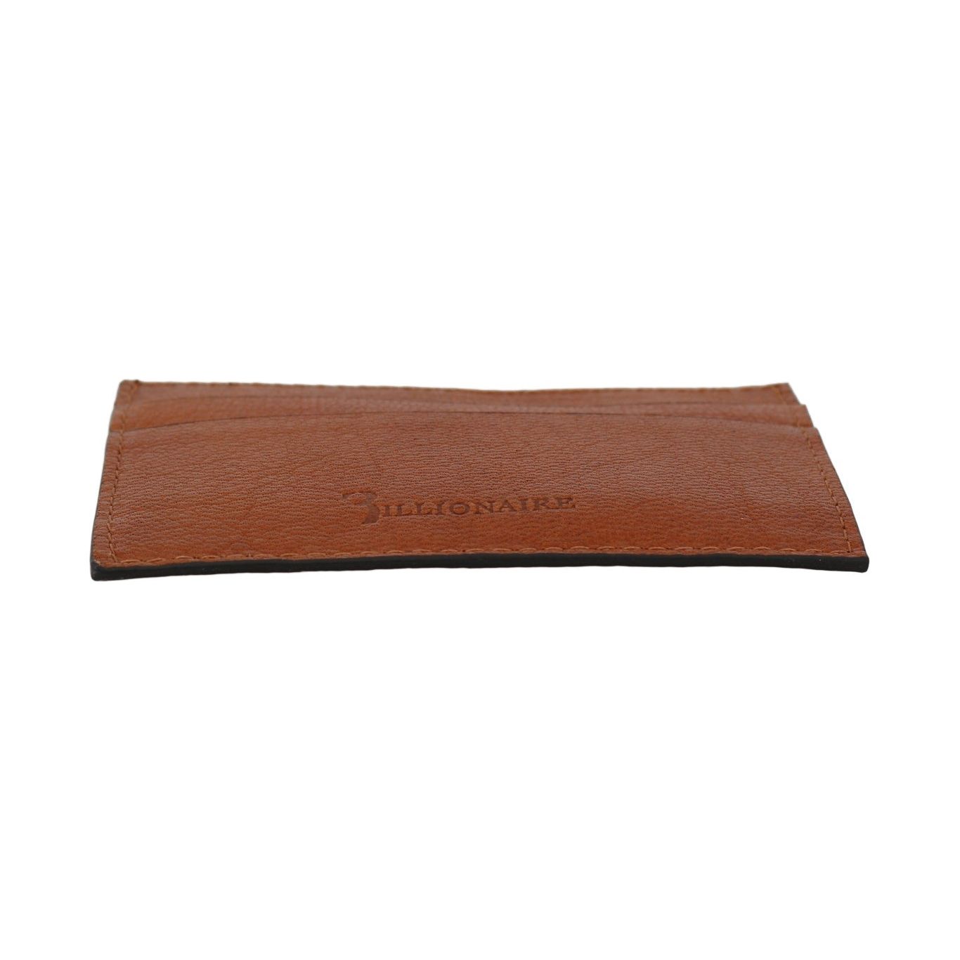 Billionaire Italian Couture Elegant Men's Leather Wallet in Brown brown-leather-cardholder-wallet-2 Wallet