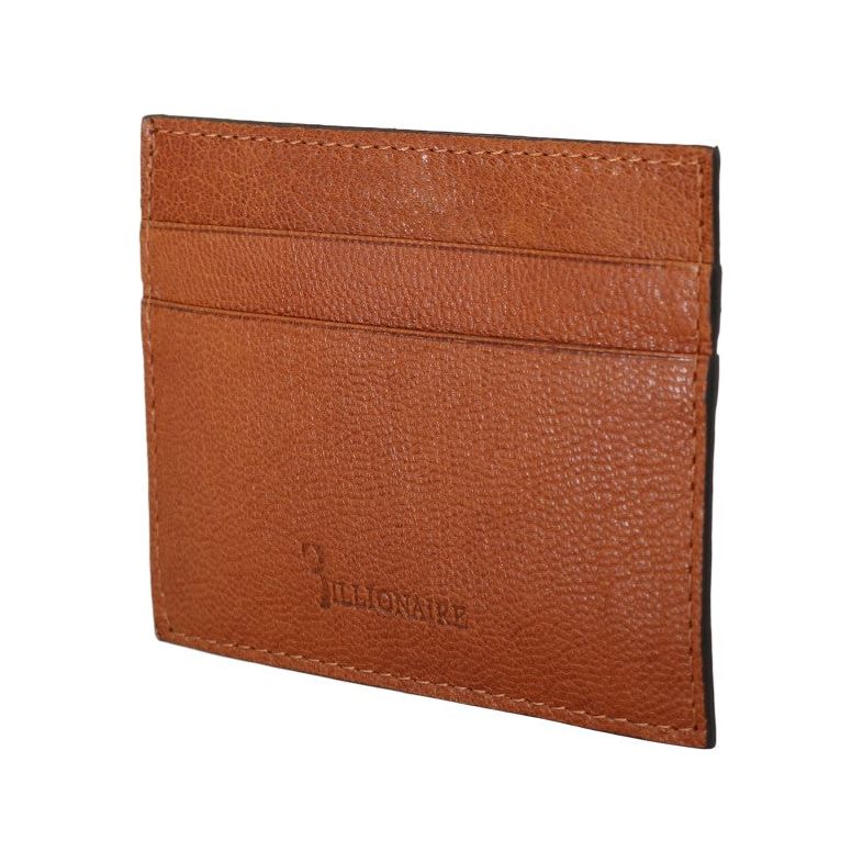 Billionaire Italian Couture Elegant Men's Leather Wallet in Brown brown-leather-cardholder-wallet-2 Wallet
