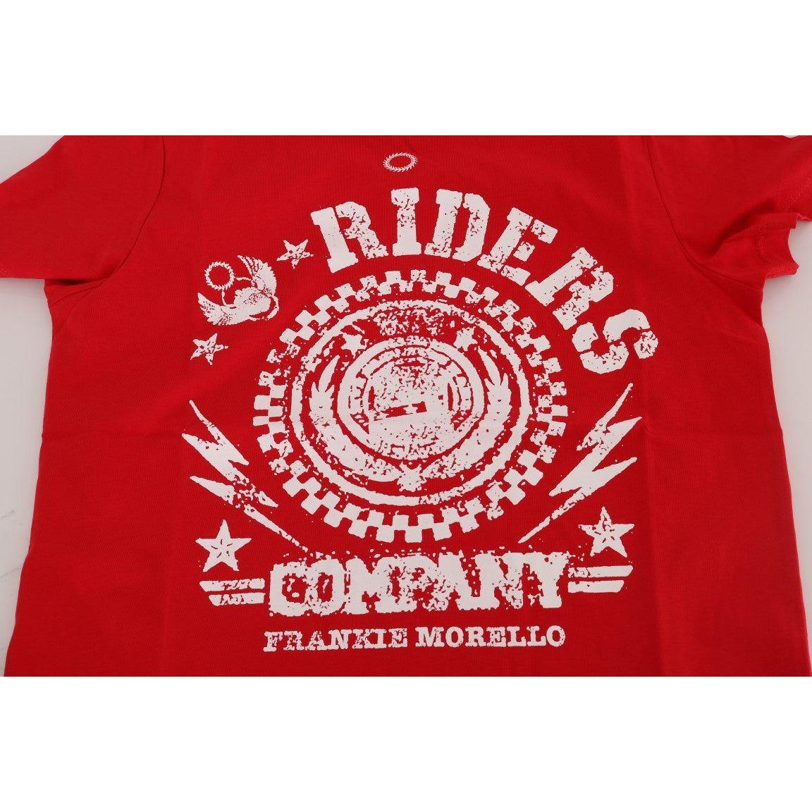 Frankie Morello Chic Red 'RIDERS' Motive Crewneck Tee red-cotton-riders-crewneck-t-shirt 463837-red-cotton-riders-crewneck-t-shirt-4.jpg