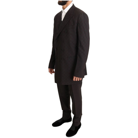 Dolce & Gabbana Elegant Bordeaux Polka Dot Wool Suit Suit bordeaux-wool-stretch-long-3-piece-suit-1 464570-bordeaux-wool-stretch-long-3-piece-suit-2-1.jpg