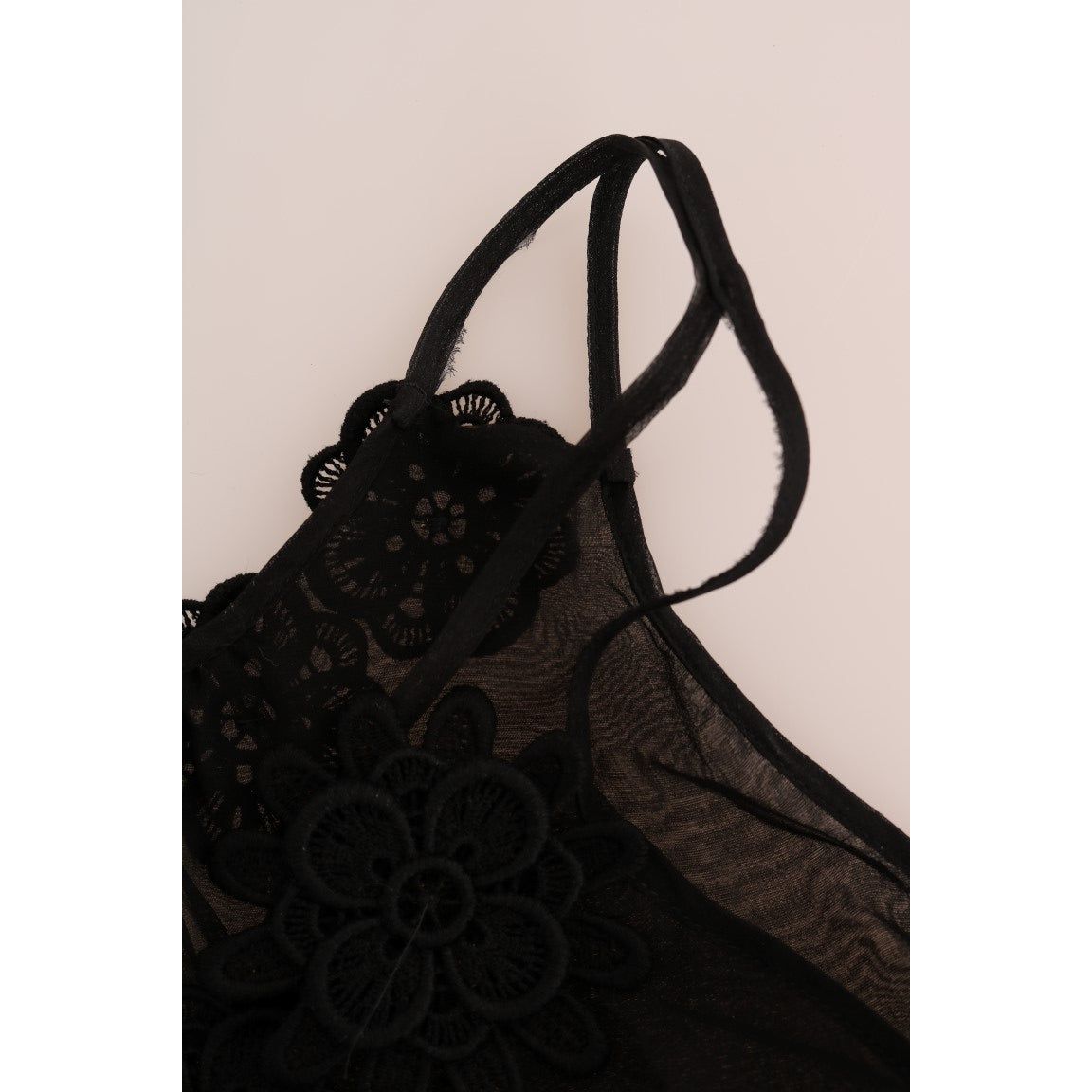 Dolce & Gabbana Elegant Black Silk Lace Chemise Dress black-silk-lace-chemise-dress