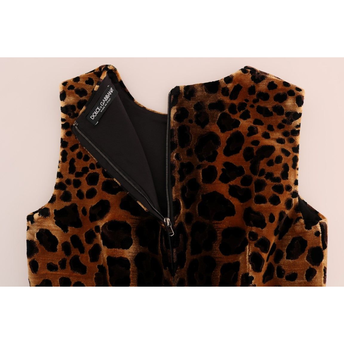 Dolce & Gabbana Sleeveless Leopard Mini Sheath Dress brown-leopard-print-silk-sheath-dress