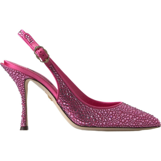 Dolce & Gabbana Elegant Slingback Heels in Pink Silk Blend pink-slingbacks-crystal-pumps-shoes 465A0087-scaled-cd852402-ae5.jpg