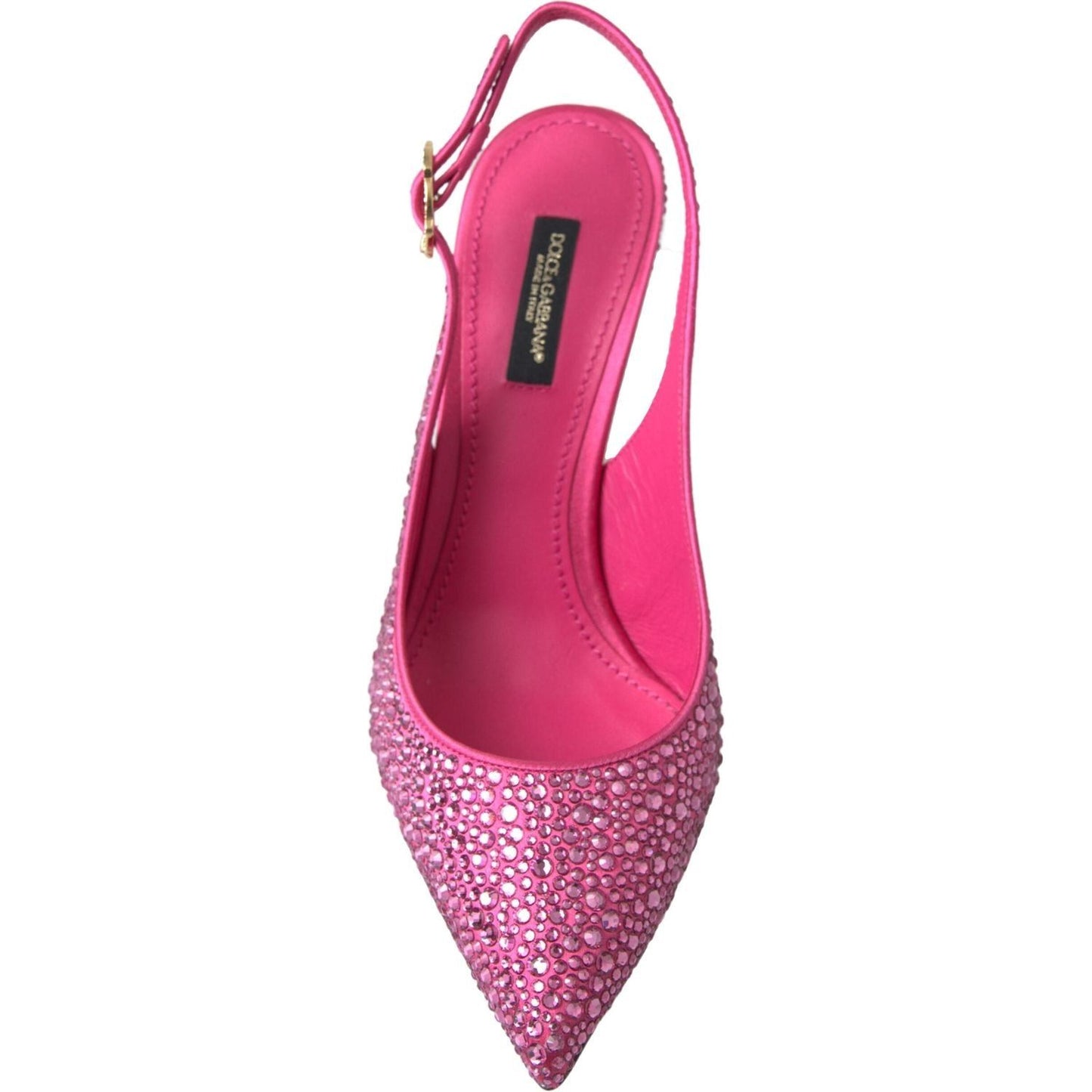 Dolce & Gabbana Elegant Slingback Heels in Pink Silk Blend pink-slingbacks-crystal-pumps-shoes
