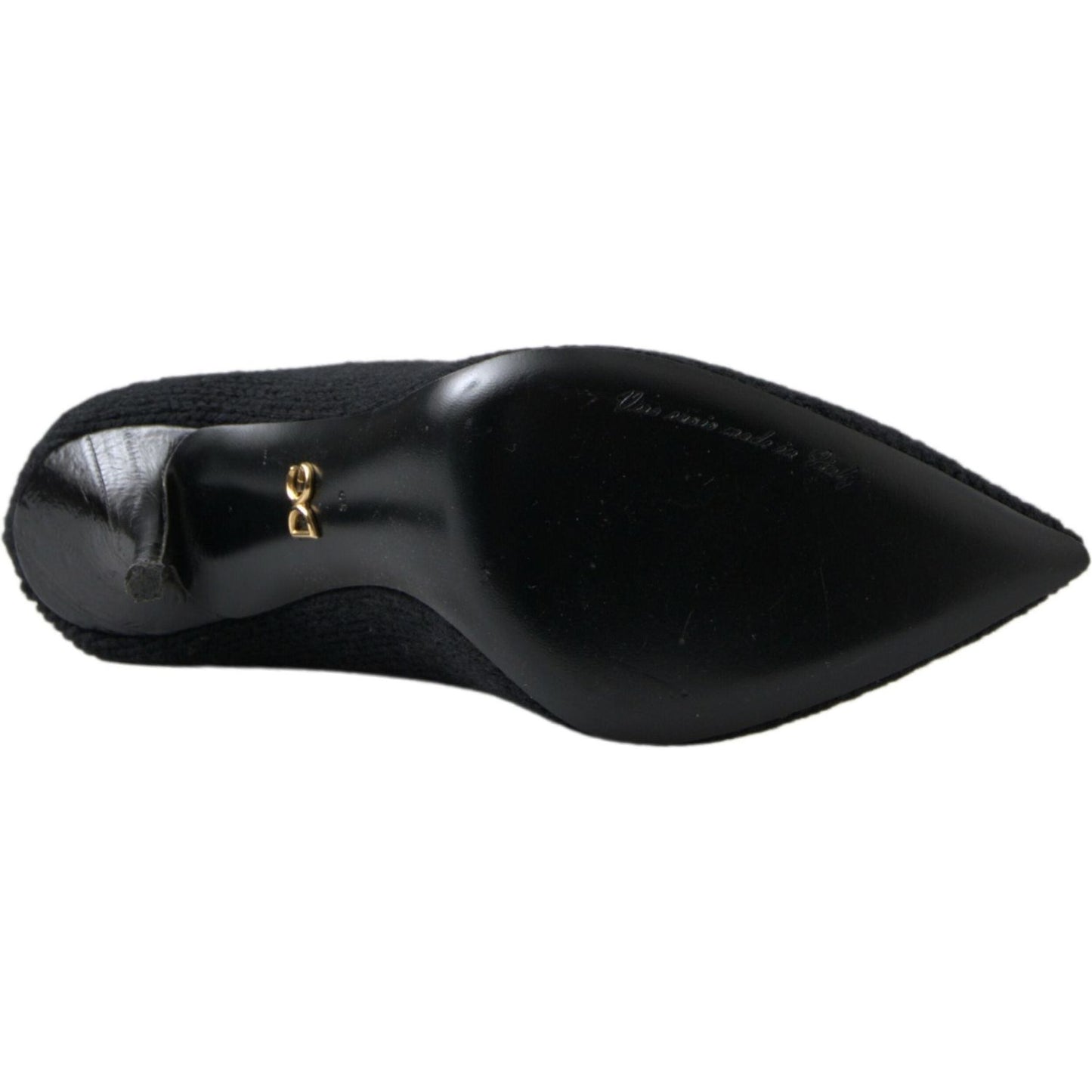 Dolce & Gabbana Elegant Black Viscose Mid-Calf Boots black-stiletto-heel-mid-calf-women-boot-shoes