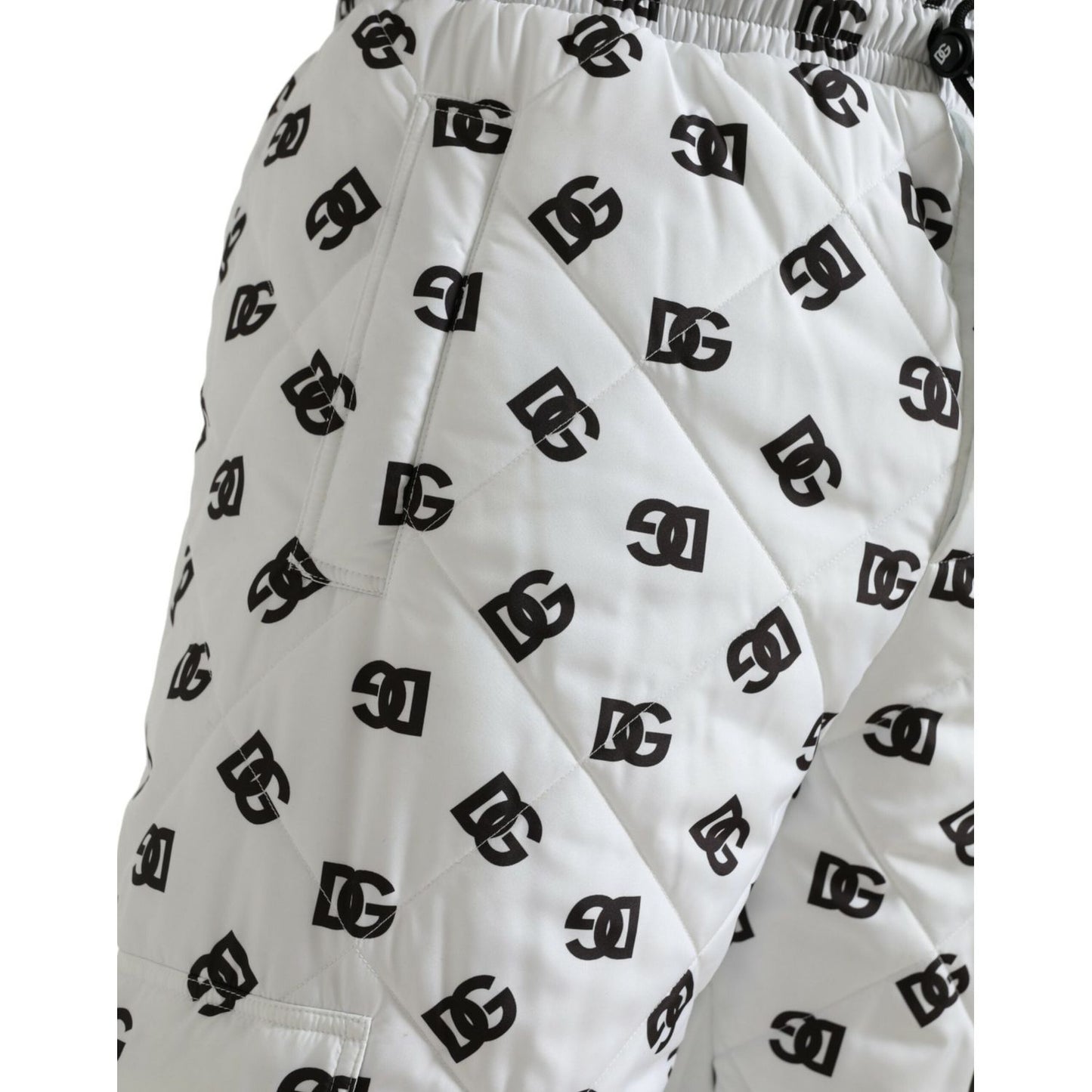 Dolce & Gabbana Chic White Jogger Pants with Iconic DG Print white-logo-dg-print-men-jogger-sweatpants-pants