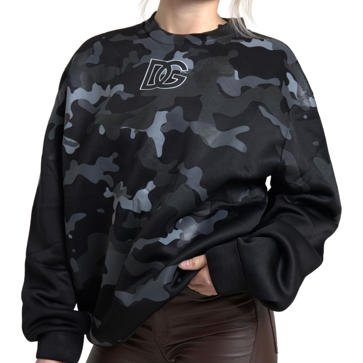 Dolce & GabbanaElegant Black Camouflage Pullover SweaterMcRichard Designer Brands£379.00
