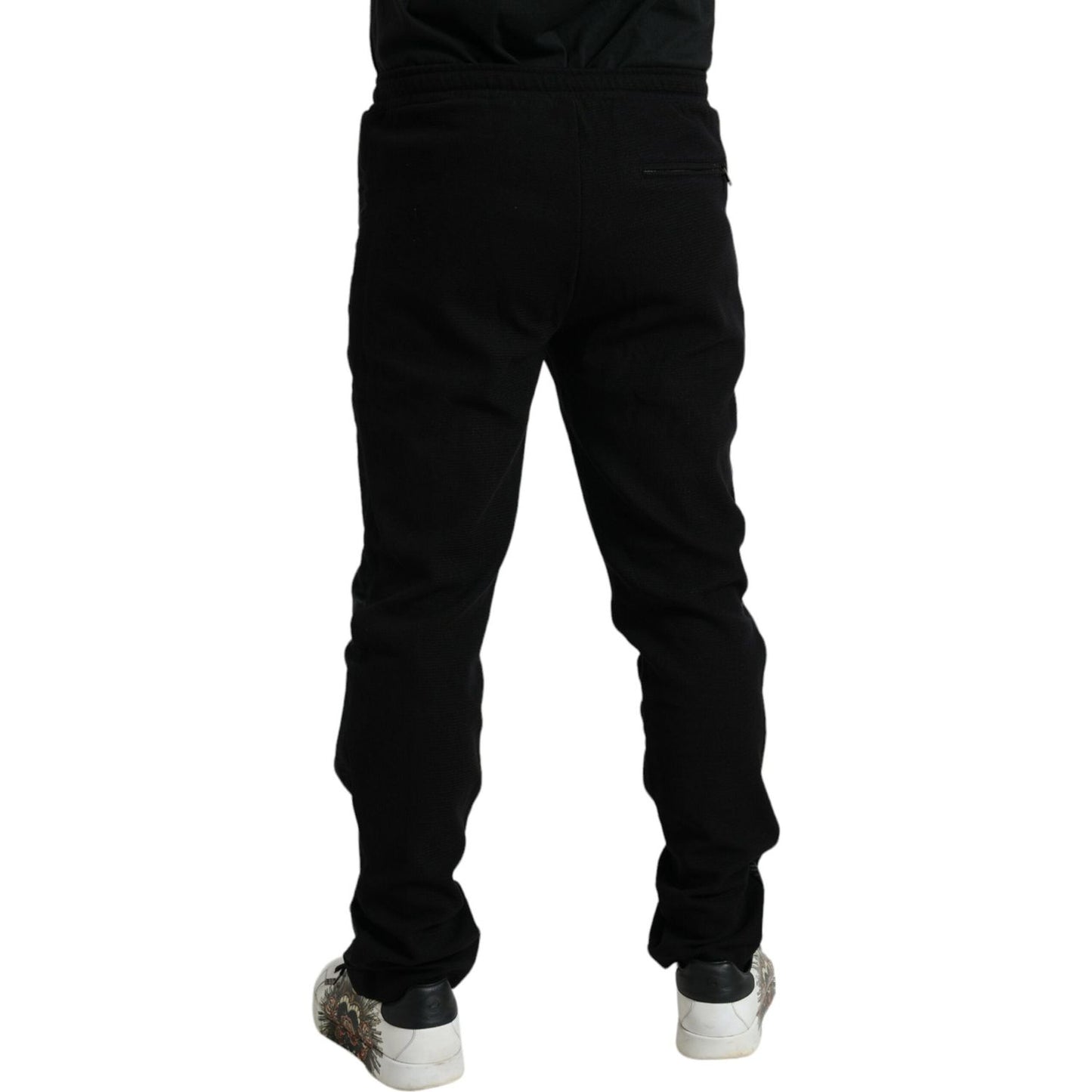 Dolce & Gabbana Elegant Black Cotton Blend Jogger Pants black-cotton-blend-jogger-sweatpants-pants
