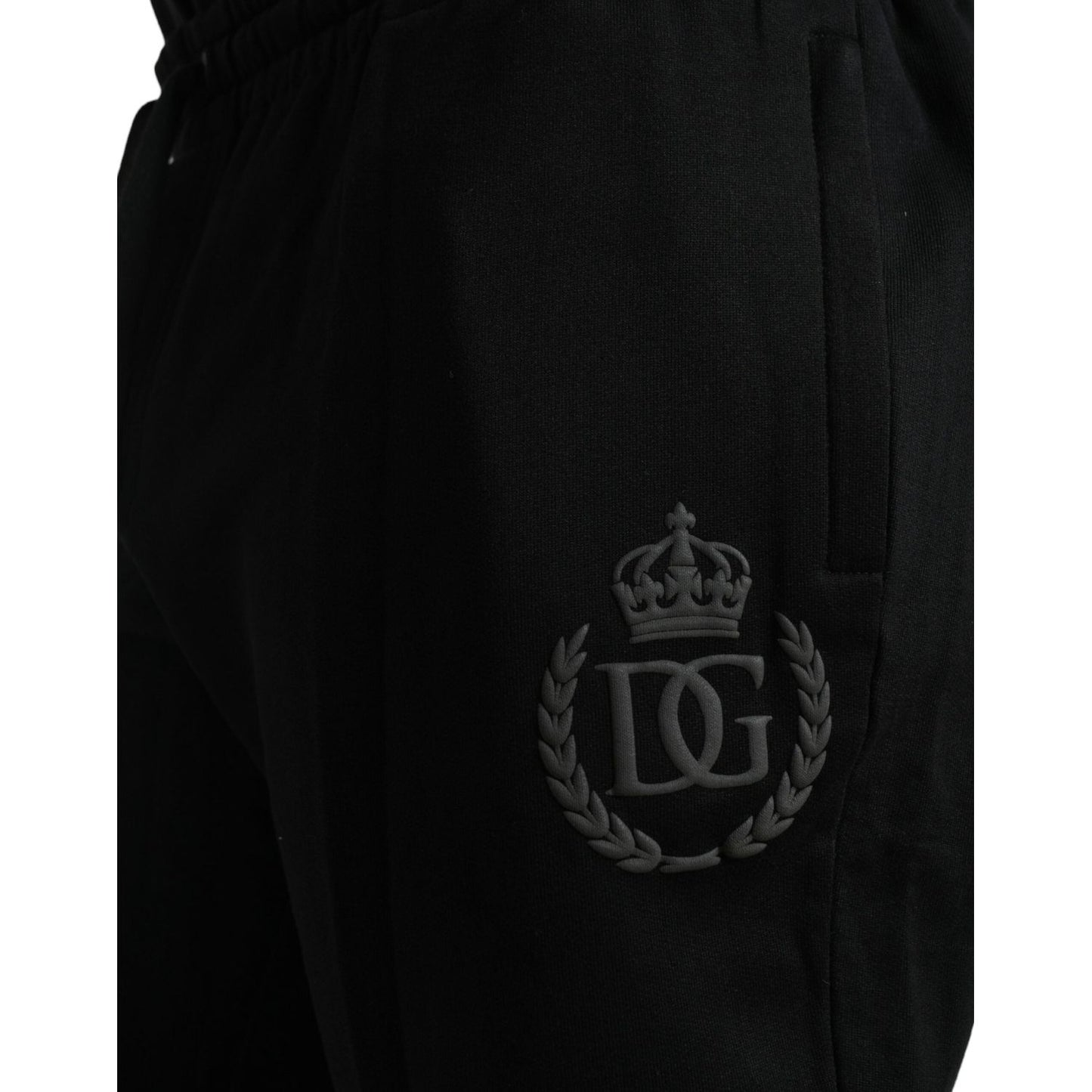 Dolce & Gabbana Elegant Black Cotton Jogger Pants black-cotton-logo-jogger-men-sweatpants-pants