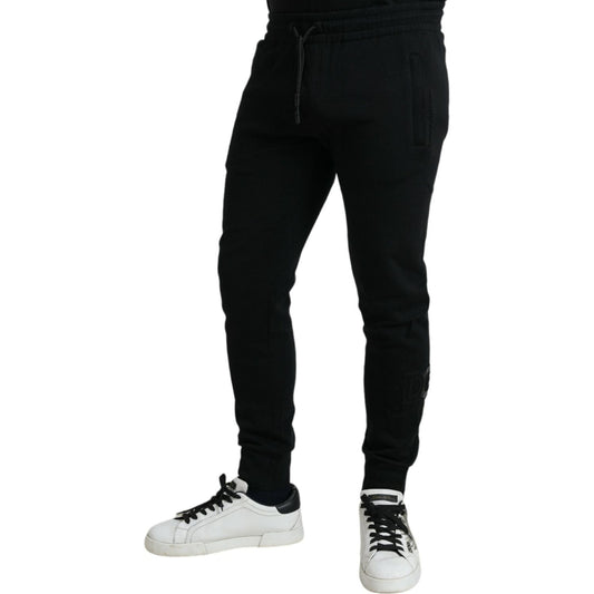 Dolce & Gabbana Exquisite Cotton Blend Jogger Pants - Black black-cotton-blend-jogger-men-sweatpants-pants
