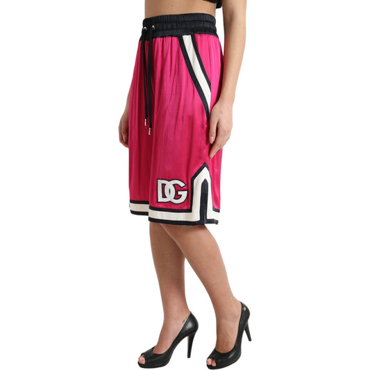 Dolce & Gabbana Pink Viscose Jersey Logo High Waist Shorts pink-viscose-jersey-logo-high-waist-shorts 465A1042-BG-scaled-3406d7fd-839.jpg