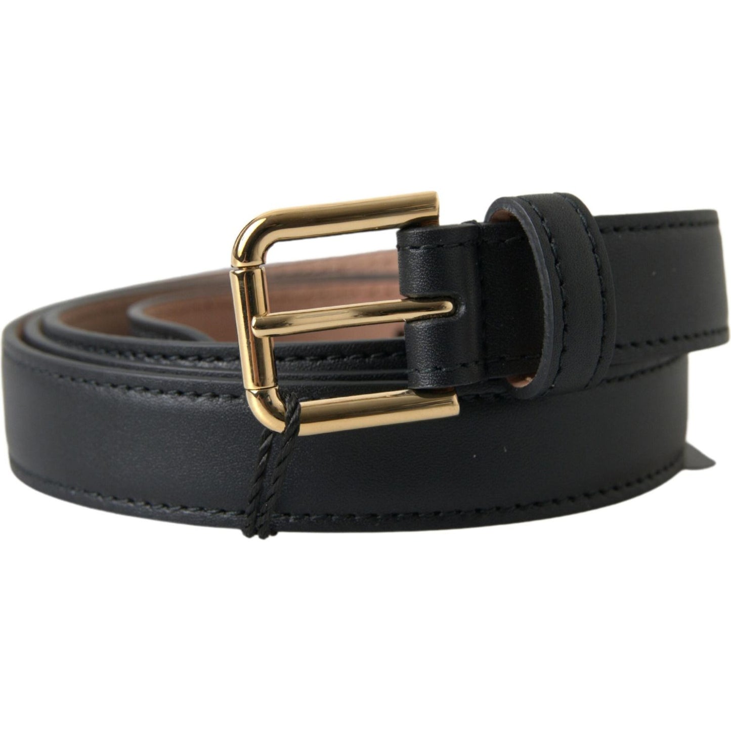 Dolce & Gabbana Elegant Italian Leather Belt with Metal Buckle black-leather-gold-tone-metal-buckle-belt 465A1096-scaled-0a56d3b0-a32.jpg