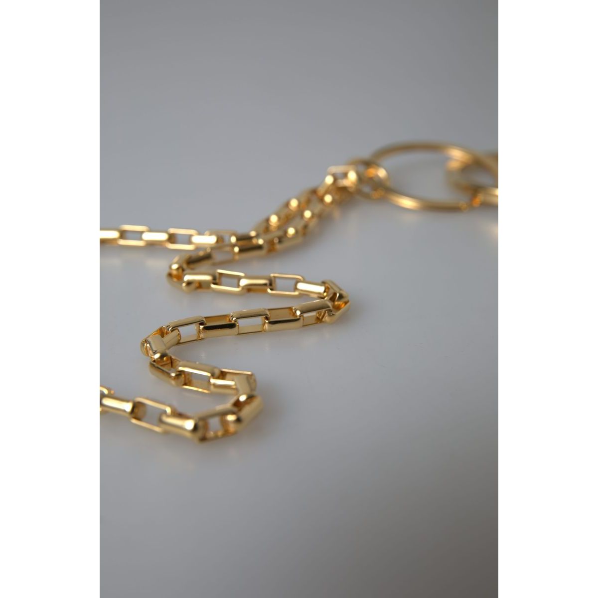 Dolce & Gabbana Chic Gold Charm Chain Necklace gold-tone-brass-chain-link-dg-logo-pendant-necklace
