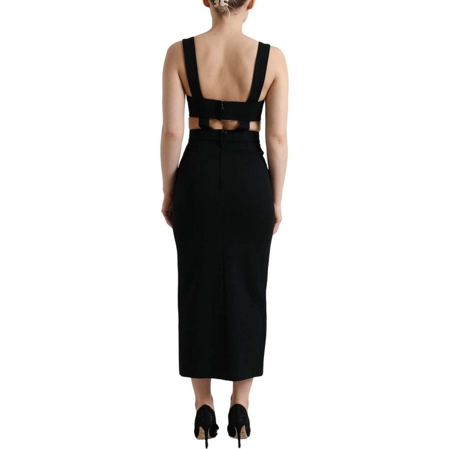 Dolce & GabbanaGlamorous Black Bodycon Midi DressMcRichard Designer Brands£1059.00