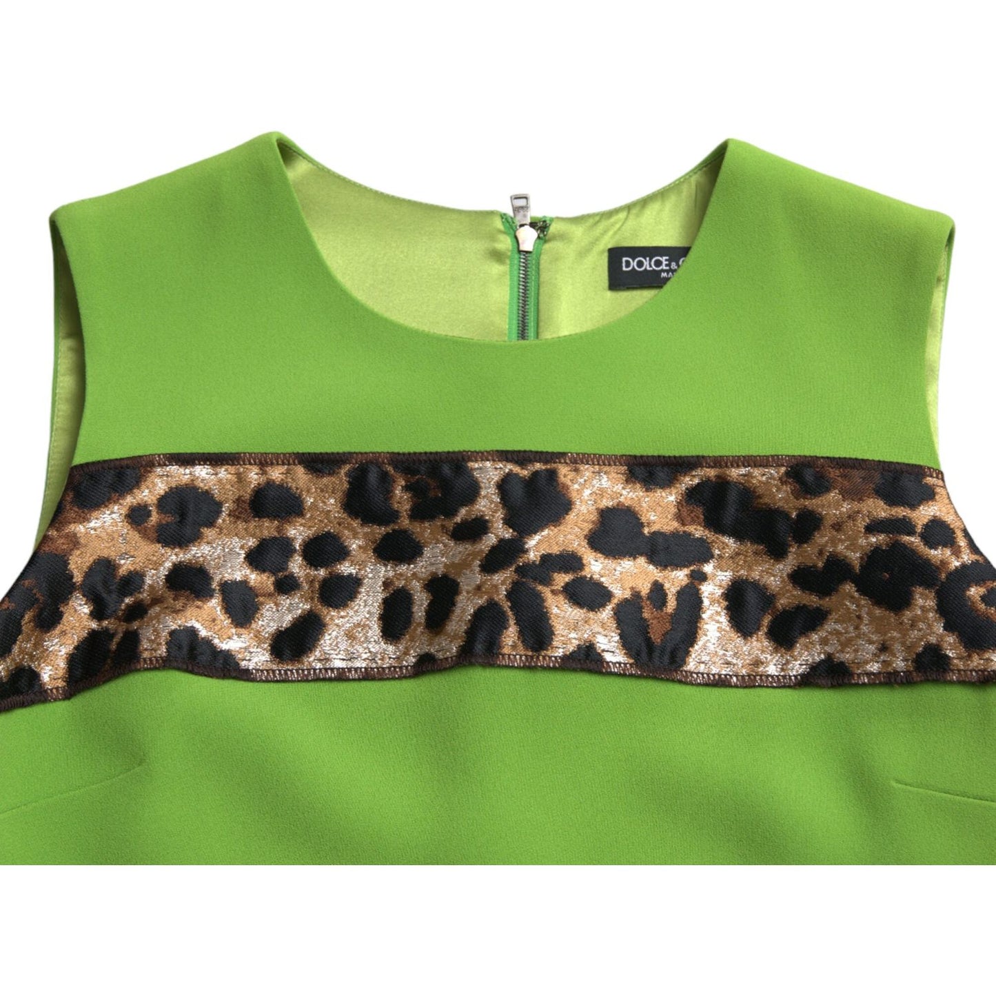Dolce & Gabbana Chic Apple Green Shift Dress apple-green-sleeveless-panelled-shift-dress 465A1540-bg-scaled-1f04ce10-39d.jpg
