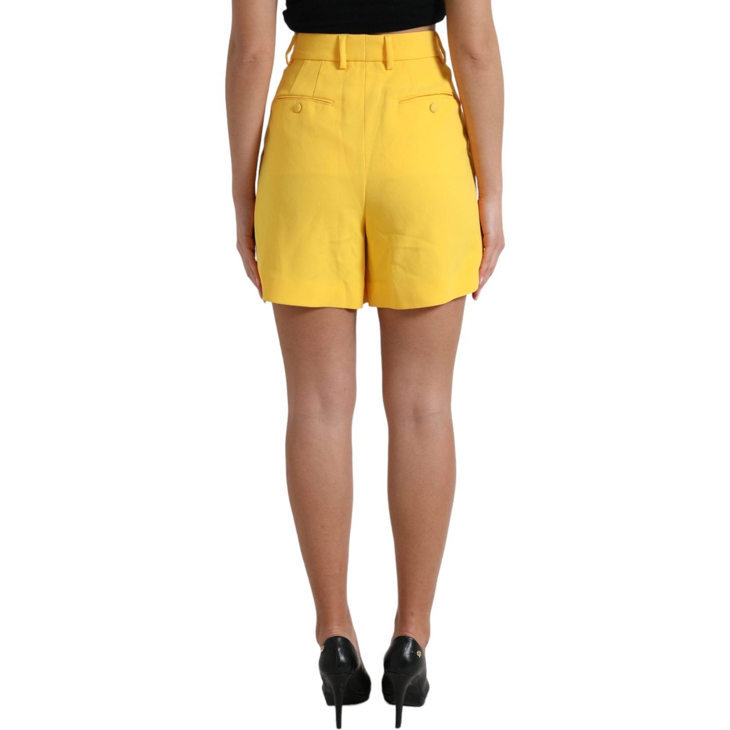 Dolce & Gabbana Elegant High Waist Bermuda Shorts in Sunny Yellow yellow-viscose-high-waist-bermuda-shorts 465A1543-BG-scaled-df381019-8c5.jpg