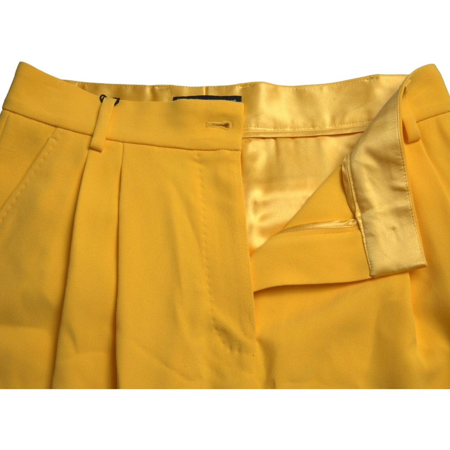 Dolce & Gabbana Elegant High Waist Bermuda Shorts in Sunny Yellow yellow-viscose-high-waist-bermuda-shorts