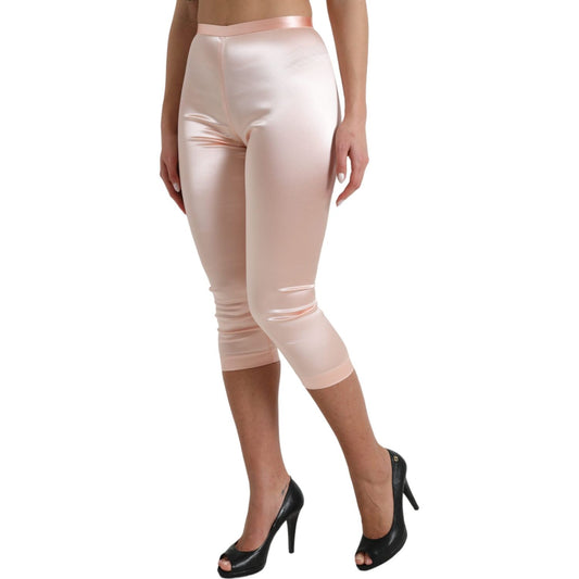 Dolce & Gabbana Chic Pink High Waist Cropped Silk Pants pink-satin-silk-tights-cropped-pants 465A1573-BG-scaled-5664b9ac-685.jpg