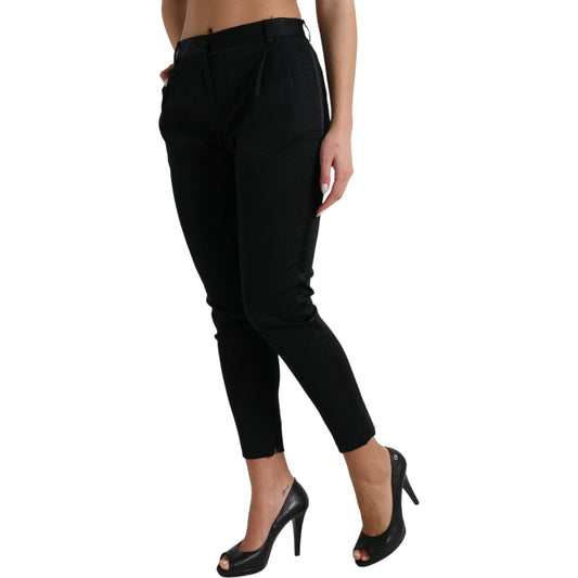 Dolce & Gabbana Chic High Waist Skinny Cropped Pants black-mid-waist-skinny-cropped-pants