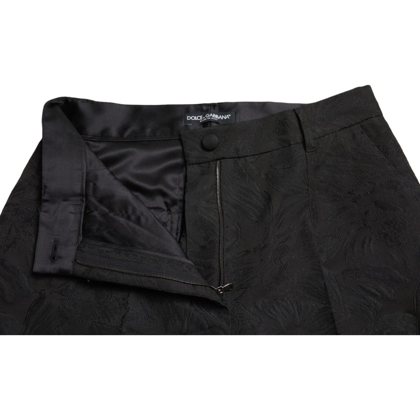 Dolce & Gabbana High Waist Tapered Elegance Pants black-polyester-high-waist-tapered-pants