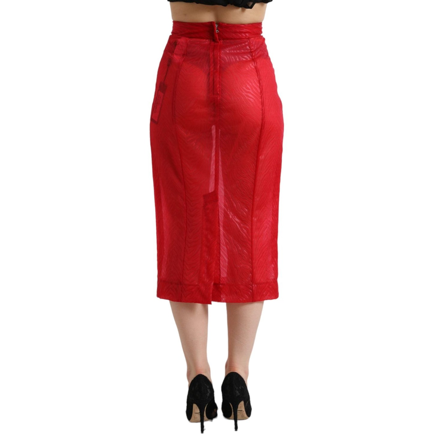 Dolce & Gabbana Chic Red High Waist Sheer Midi Skirt red-sheer-high-waist-pencil-cut-midi-skirt 465A1821-bg-scaled-5291f037-926.jpg