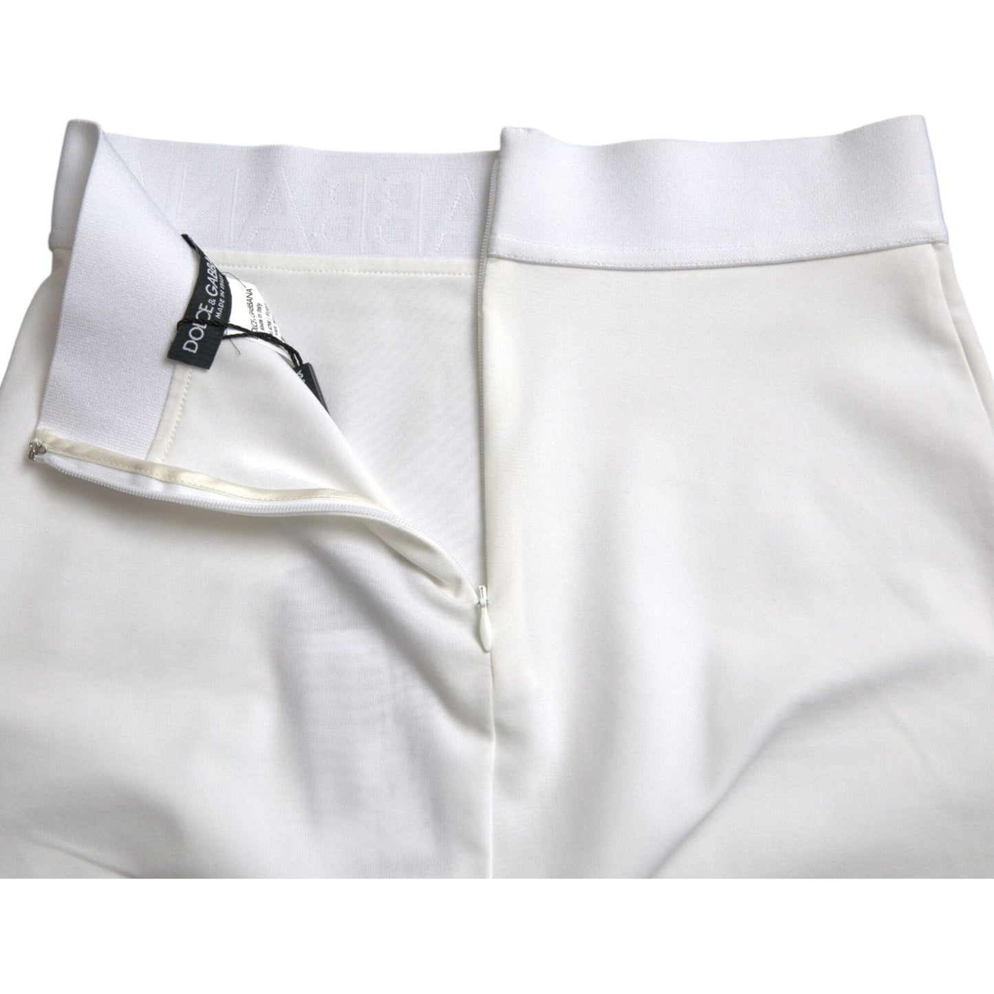 Dolce & Gabbana Elegant High Waist Pencil Mini Skirt white-viscose-high-waist-pencil-cut-mini-skirt