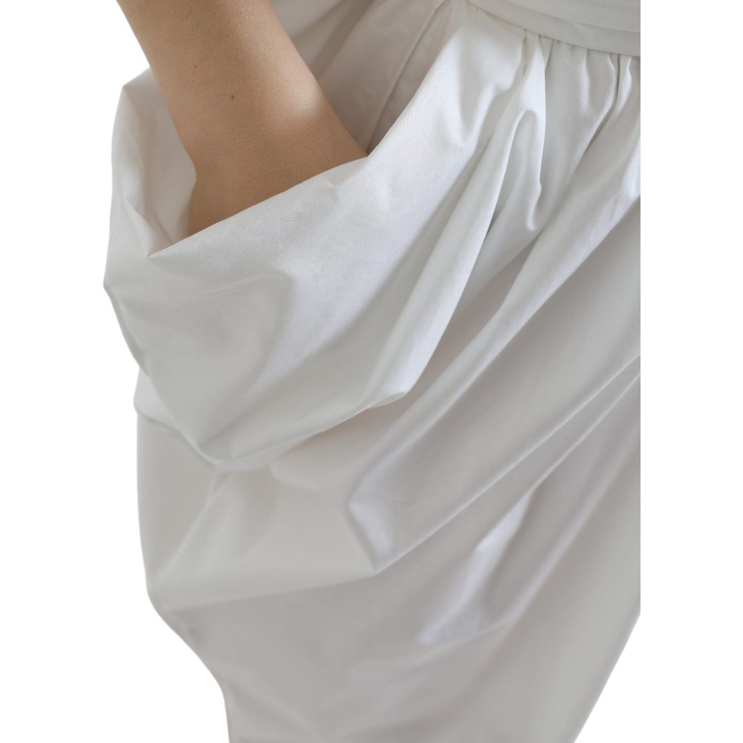 Dolce & Gabbana Elegant High Waist Cotton Maxi Skirt white-cotton-high-waist-pencil-cut-maxi-skirt