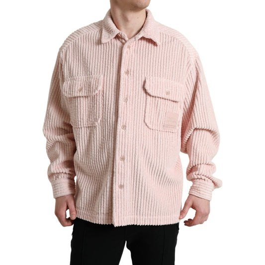 Dolce & Gabbana Elegant Cotton Shirt Sweater in Pink pink-cotton-collared-button-shirt-sweater 465A1967-BG-scaled-83b02bcb-20a.jpg