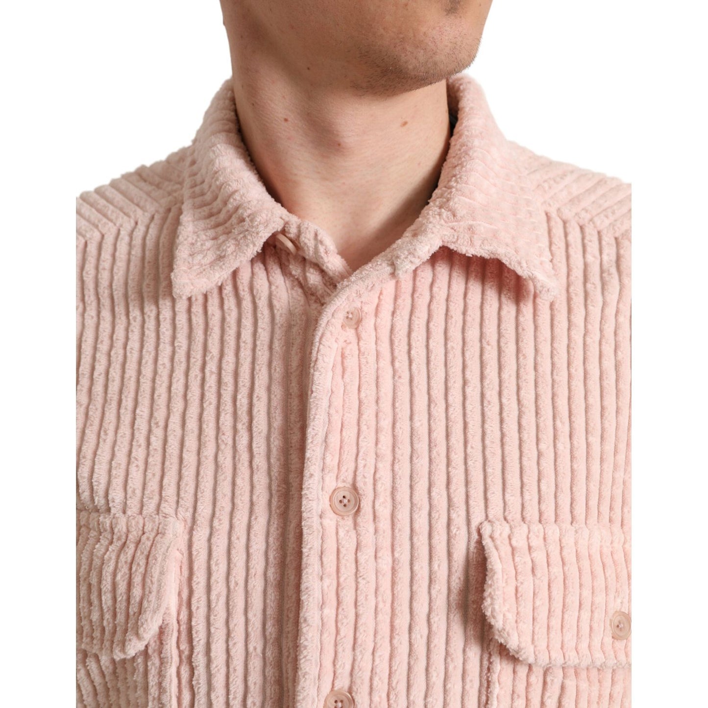 Dolce & Gabbana Elegant Cotton Shirt Sweater in Pink pink-cotton-collared-button-shirt-sweater 465A1971-BG-scaled-5bd4ec07-b46.jpg