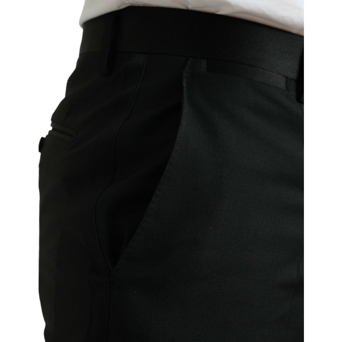 Dolce & Gabbana Elegant Slim Fit Wool Dress Pants black-wool-slim-fit-formal-trouser-dress-pants