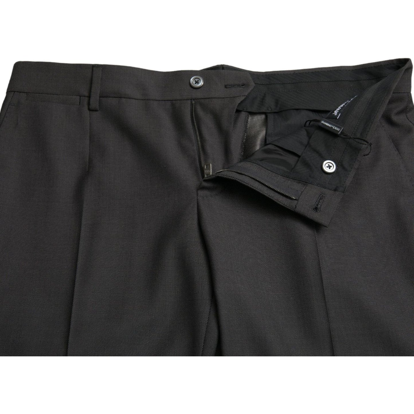 Dolce & Gabbana Elegant Dark Grey Skinny Dress Pants dark-gray-stretch-slim-formal-pants