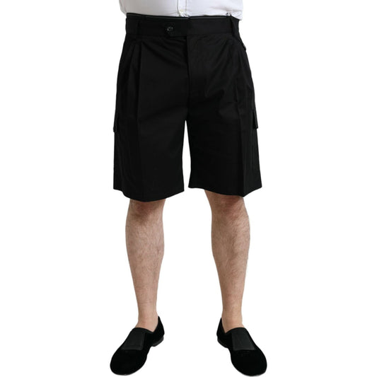 Dolce & Gabbana Sleek Designer Bermuda Cargo Shorts black-cotton-stretch-cargo-bermuda-shorts 465A2105-BG-scaled-7886b02e-6f1.jpg