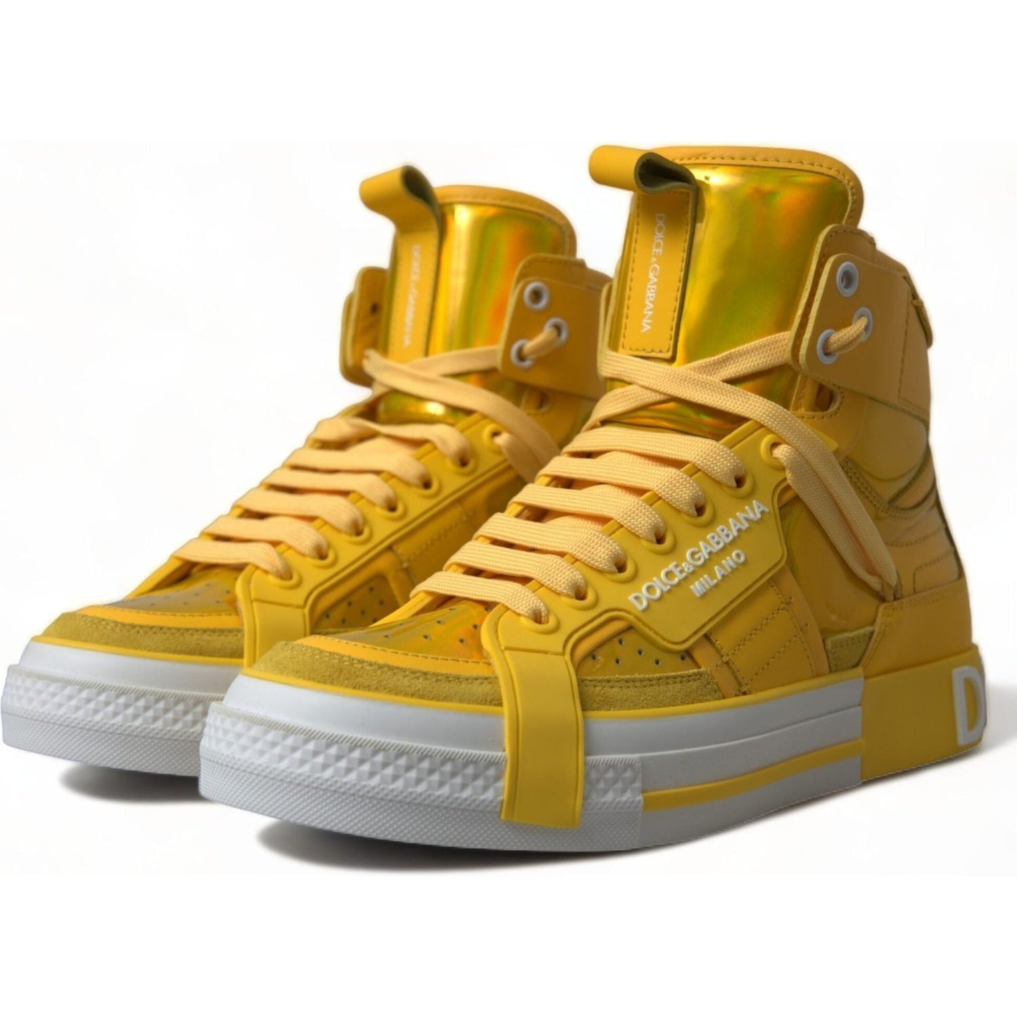Dolce & Gabbana Chic High-Top Color-Block Sneakers yellow-white-leather-high-top-sneakers-shoes 465A2106-BG-scaled-6ec66747-7bd.jpg