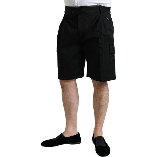 Dolce & Gabbana Sleek Designer Bermuda Cargo Shorts black-cotton-stretch-cargo-bermuda-shorts 465A2106-BG-scaled-b8ae18a9-73a.jpg