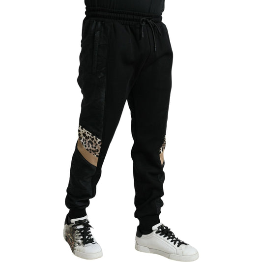 Dolce & Gabbana Elegant Black Leopard Jogger Pants black-cotton-slim-stretch-jogger-pants 465A2124-BG-scaled-c5ea1f4f-984.jpg