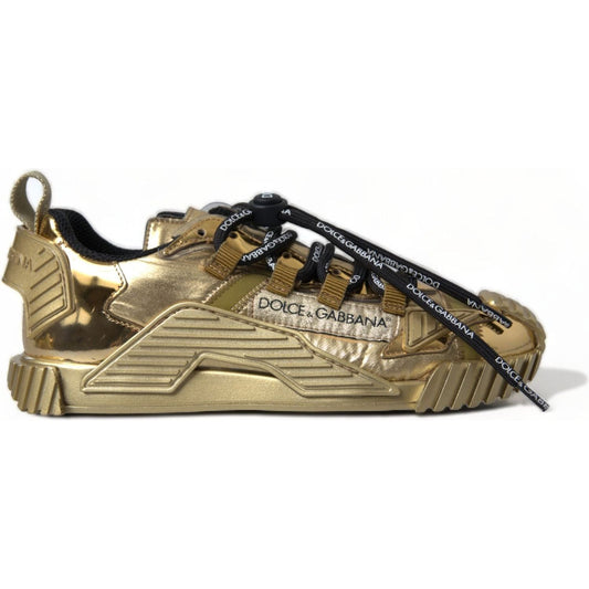 Dolce & Gabbana D&G Gleaming Gold-Toned Luxury Sneakers metallic-gold-ns1-low-top-sneakers-shoes