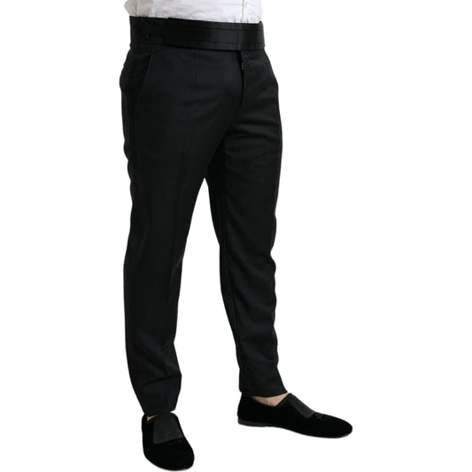 Dolce & Gabbana Elegant Slim Fit Wool Dress Pants black-wool-slim-fit-formal-trouser-dress-pants-1