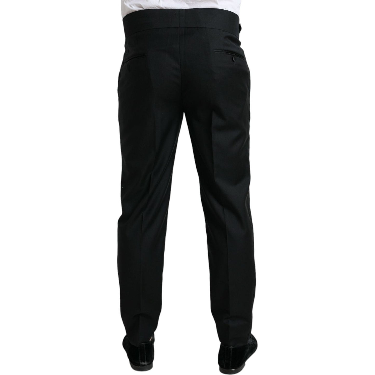 Dolce & Gabbana Elegant Slim Fit Wool Dress Pants black-wool-slim-fit-formal-trouser-dress-pants-1